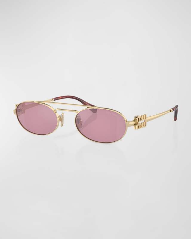 Logo Metal Aviator Sunglasses